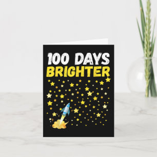 100 Days Brighter 100th Day Of School Stars Rocket Card