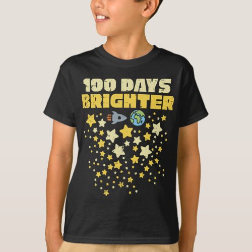 100 Days Brighter 100th Day Of School Stars  T_Shirt