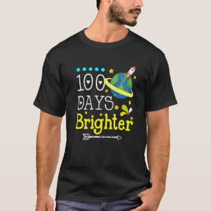 100 Days Brighter 100th Day of School Teacher Stud T-Shirt