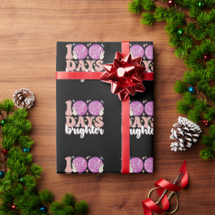 100 Days Brighter Disco Ball 100th Day Of School Wrapping Paper