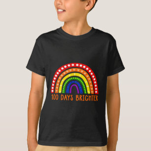 100 Days Brighter Fun Teacher 100th Day Of School T-Shirt