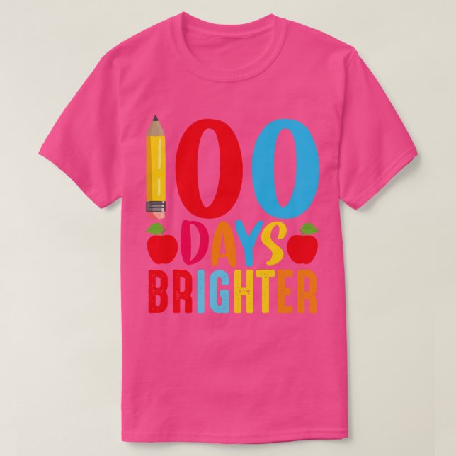 100 Days Brighter Happy 100th Day Of Prek 100 Day  T-Shirt (Design Front)