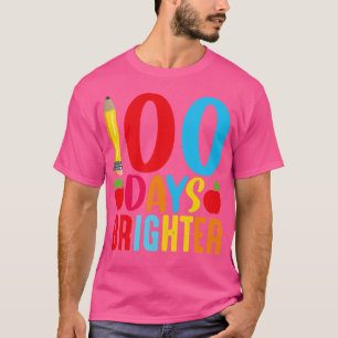 100 Days Brighter Happy 100th Day Of Prek 100 Day T-Shirt