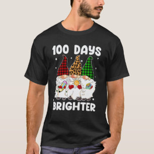 100 Days Brighter Happy 100th Day Of School Gnome T-Shirt