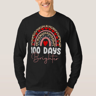 100 Days Brighter Happy 100th Day Of School Rainbo T-Shirt
