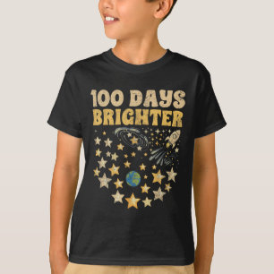 100 Days Brighter Kids 100th Day Of School Stars T-Shirt