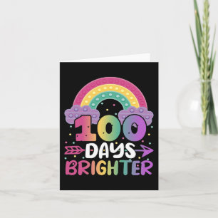 100 Days brighter Kindergarten Toddler Boy Girl  Card