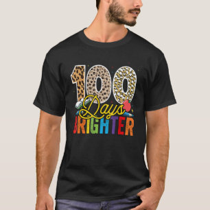 100 Days Brighter Leopard For Teachers And Kids St T-Shirt
