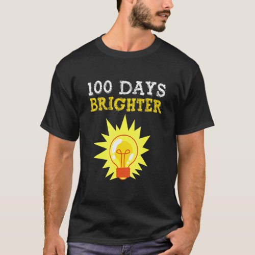 100 Days Brighter Light Bulbs Smart Kid 100th Day  T_Shirt