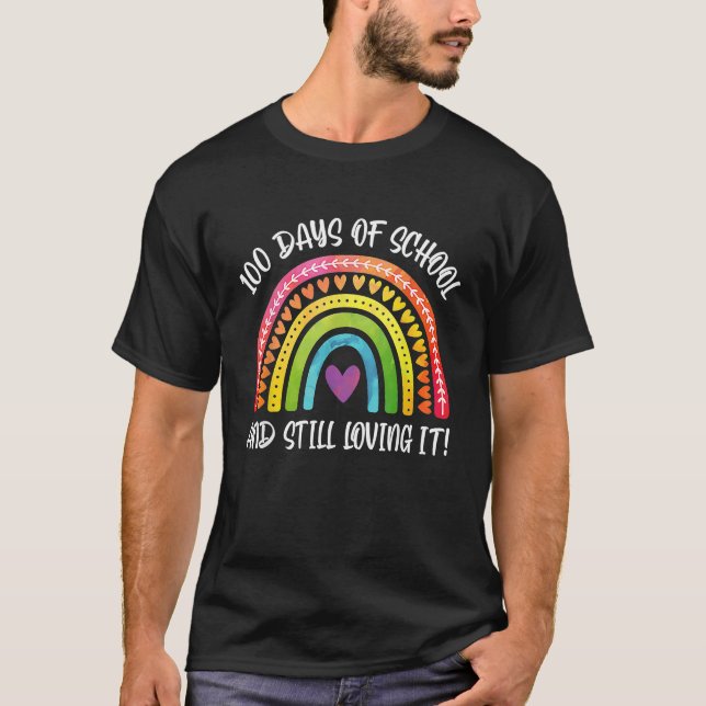 100 Days Brighter Rainbow for Teacher Happy 100th  T-Shirt (Front)