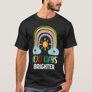 100 Days Brighter Rainbow for Teacher Happy 100th T-Shirt