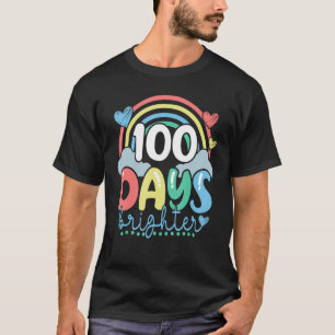 100 Days Brighter Rainbow Teacher Student 100th Da T-Shirt