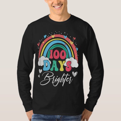 100 Days Brighter Rainbow Teacher Student 100Th Da T_Shirt