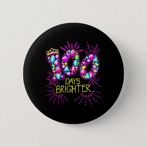 100 days brighter teacher girls 100 days of school button
