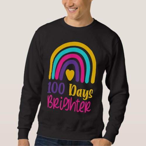 100 Days Brighter Teacher Girls 100 Days Of School Sweatshirt