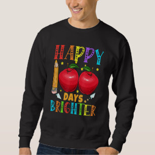 100 Days Brighter Teachers Kids Boys Happy 100 Day Sweatshirt