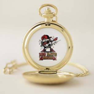 100 Days Bruh Soccer Dabbing Shirt Design_1 Pocket Watch