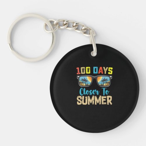 100 Days Closer To Summer Vacation School Keychain