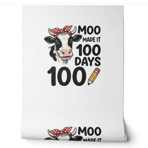 100 Days Cow Shirt Vintage Engraving School Design Wallpaper