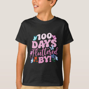 100 Days Fluttered By 100th Day Of School Butterfl T-Shirt