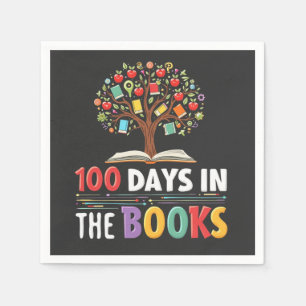 100 Days in the Books Days Of School Book Teacher Napkins