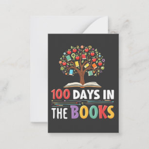 100 Days in the Books Days Of School Book Teacher Note Card