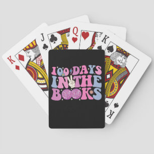 100 Days In The Books Disco Ball Groovy Retro Poker Cards
