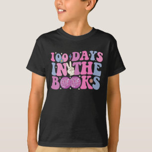 100 Days In The Books Disco Ball Groovy Retro T-Shirt