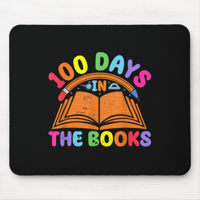 100 Days In The Books Reading Teacher 100th Day Mouse Pad (Front)