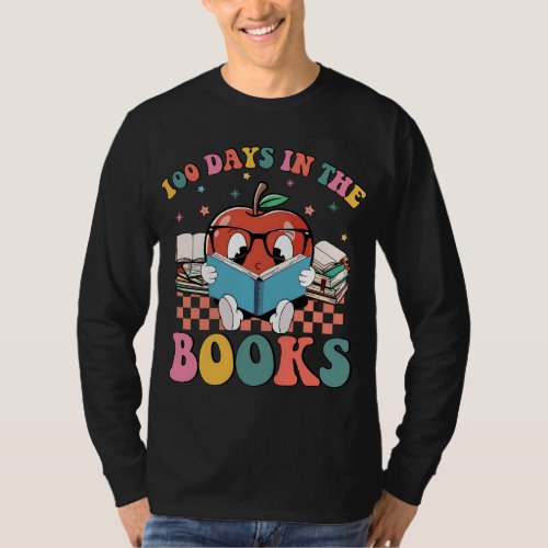 100 Days in the Books Reading Teacher 100th Day of T_Shirt