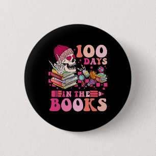 100 Days In The Books Reading Teacher Skeleton Val Button