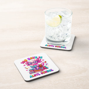 100 Days is Alotl School Axolotl Girls Beverage Coaster