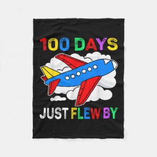 100 Days Just Flew By Airplane 100th Day Of Fleece Blanket