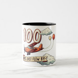 100 Days Just Flew By Two-Tone Coffee Mug