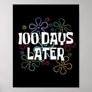 100 Days Later Shirt 100 Days Of School Teacher Poster