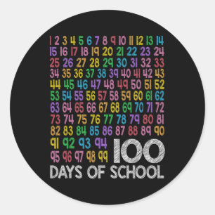 100 Days Math Numbers 100th Day Of School Teacher  Classic Round Sticker