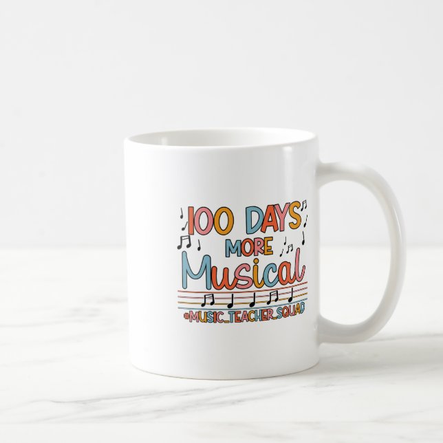 100 Days More Musical Notes 100 Days Of School Mus Coffee Mug (Right)