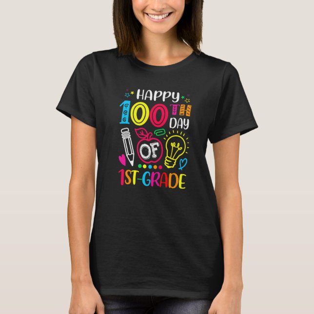 100 days of 1st Grade 100th day of School Teacher  T-Shirt (Front)