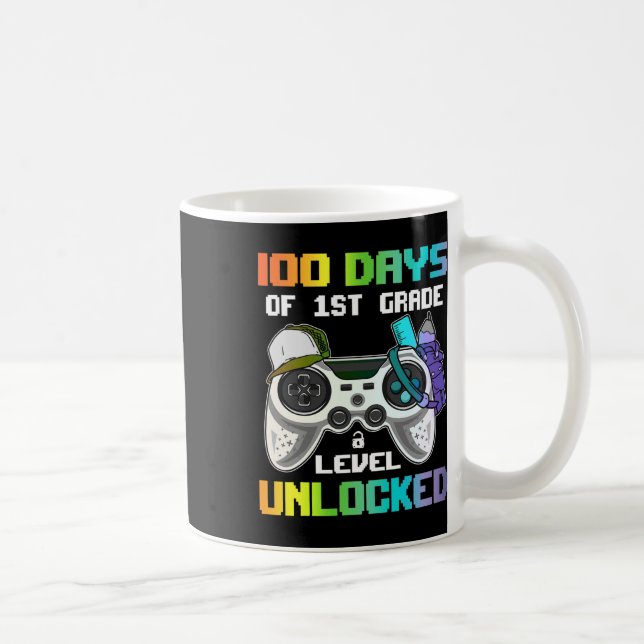 100 Days Of 1st Grade Level Unlocked Gamer Video G Coffee Mug (Right)