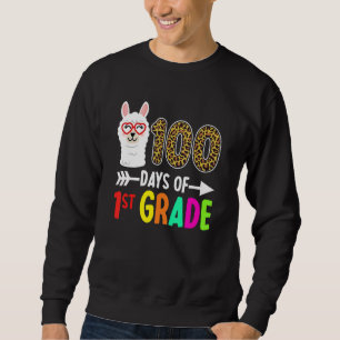 100 Days Of 1st Grade Llama Kids 100th Day Of Scho Sweatshirt