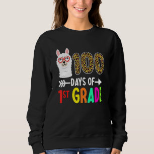 100 Days Of 1st Grade Llama Kids 100th Day Of Scho Sweatshirt