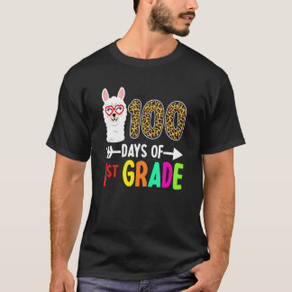 100 Days Of 1st Grade Llama Kids 100th Day Of Scho T-Shirt