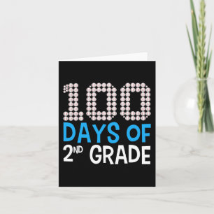 100 Days Of 2nd Grade Baseball Sport 100th Day Of Card