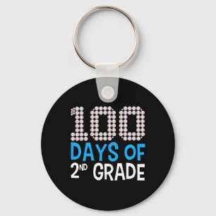 100 Days Of 2nd Grade Baseball Sport 100th Day Of Keychain