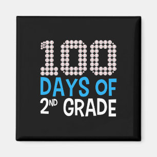 100 Days Of 2nd Grade Baseball Sport 100th Day Of Magnet