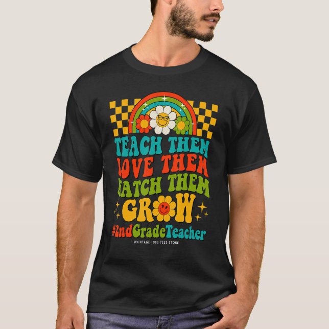 100 Days Of 2nd Grade Teacher Them Love Watch Them T-Shirt (Front)