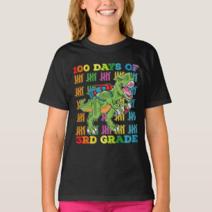 100 Days Of 3rd Grade T Rex Dinosaur School T-Shirt
