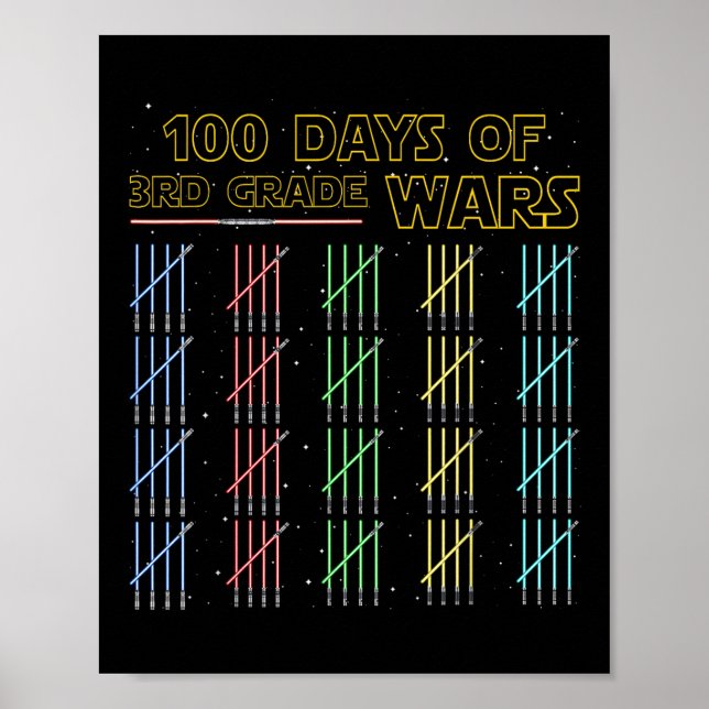 100 Days Of 3rd Grade Wars 100th Day Of School Poster (Front)