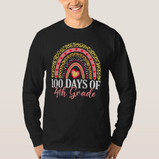 100 Days Of 4th Grade 100th Day Of School Rainbow T-Shirt