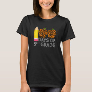 100 Days Of 5th Grade Tiger Print Happy 100th Day T-Shirt